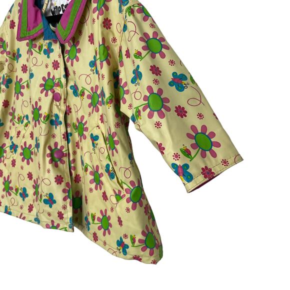 Wippette Kids Floral Printed Collared Rain Jacket Girls 18-24 Months - Picture 3 of 6